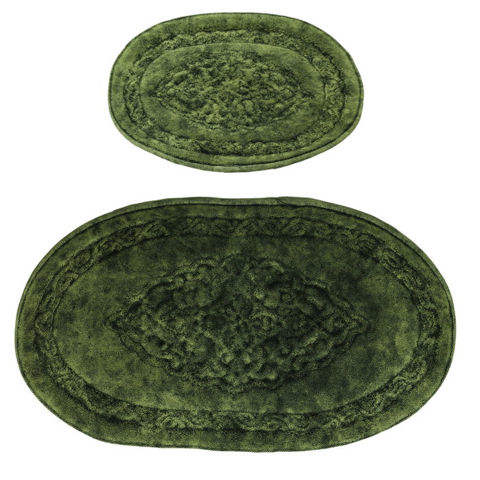 Mijölnir Juego de alfombrillas de baño de algodón, Verde